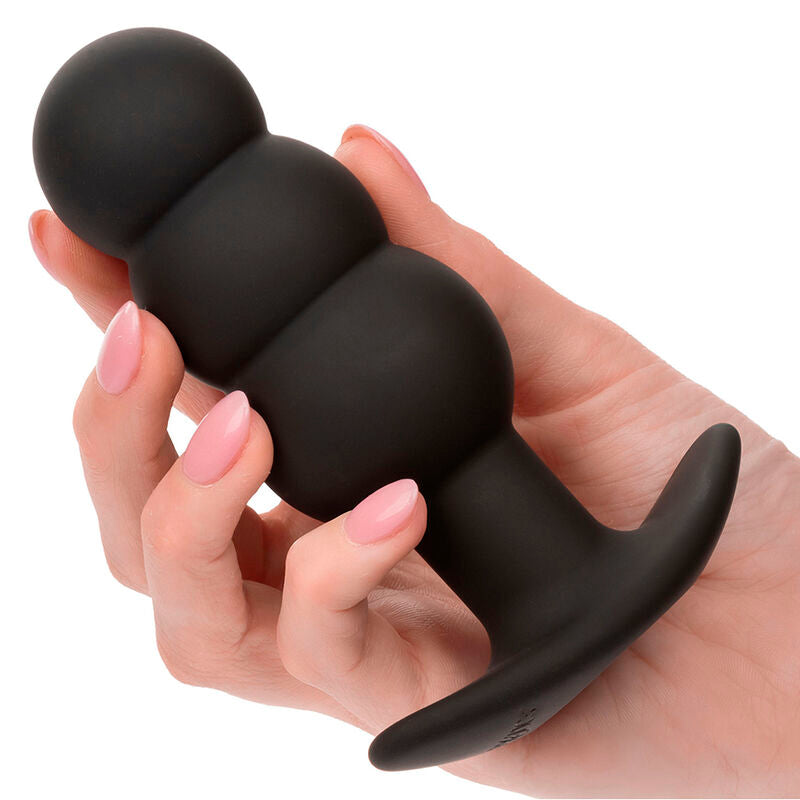 CALEXOTICS - ROCK BOTTOM BEADED ANAL PLUG 10 VIBRATIONS SILICONE BLACK - Amore24