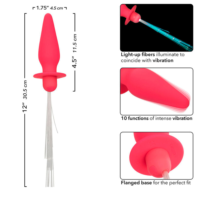 CALEXOTICS - SOUTHERN LIGHTS LIGHT UP ANAL PLUG 10 VIBRATIONS SILICONE PINK - Amore24
