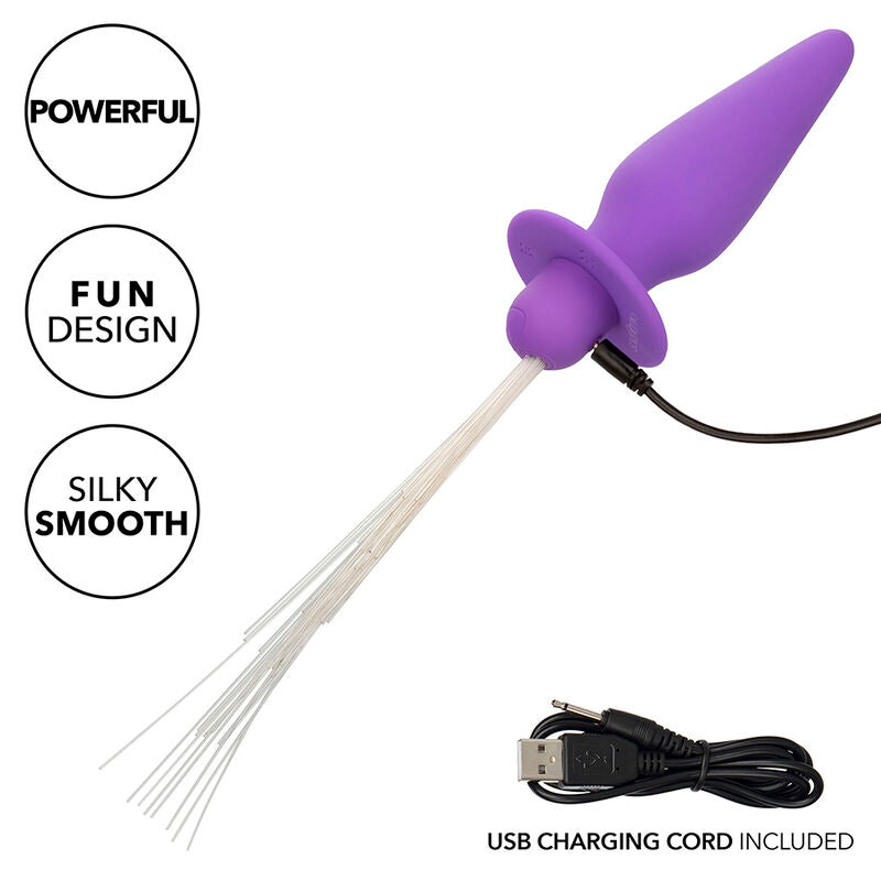 CALEXOTICS - SOUTHERN LIGHTS LIGHT UP ANAL PLUG 10 VIBRATIONS SILICONE PURPLE - Amore24