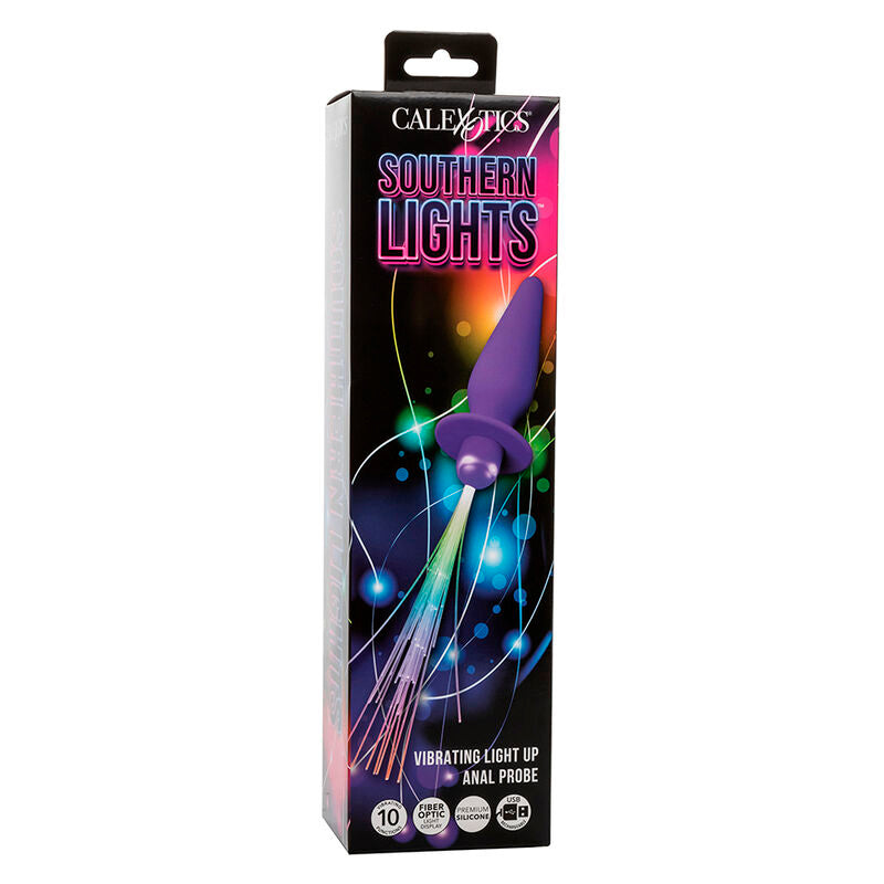 CALEXOTICS - SOUTHERN LIGHTS LIGHT UP ANAL PLUG 10 VIBRATIONS SILICONE PURPLE - Amore24