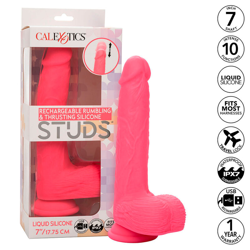 CALEXOTICS - STUDS REALISTIC VIBRATOR 10 VIBRATIONS PINK - Amore24