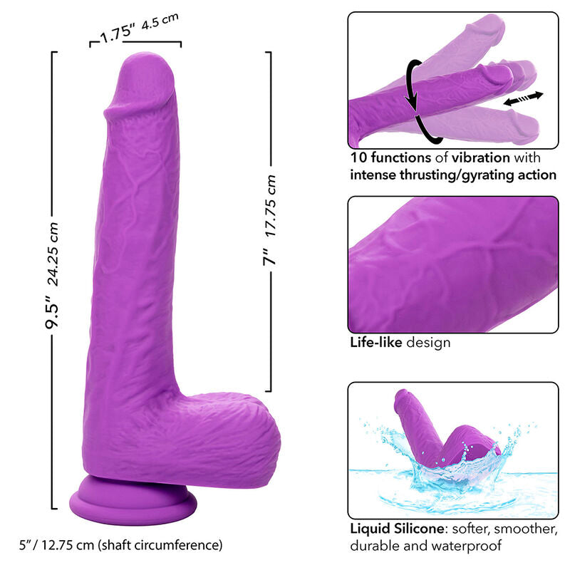 CALEXOTICS - STUDS RECHARGEABLE AND ROTATING VIBRATOR 10 VIBRATIONS PURPLE - Amore24