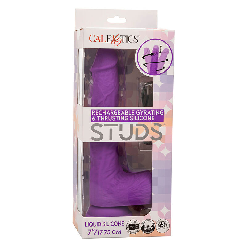 CALEXOTICS - STUDS RECHARGEABLE AND ROTATING VIBRATOR 10 VIBRATIONS PURPLE - Amore24