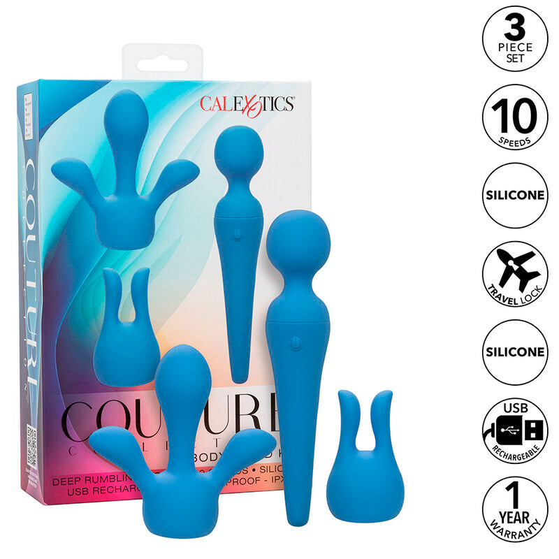 CALEXOTICS - COUTURE KIT VIBRATOR WAND 10 VIBRATIONS BLUE - Amore24