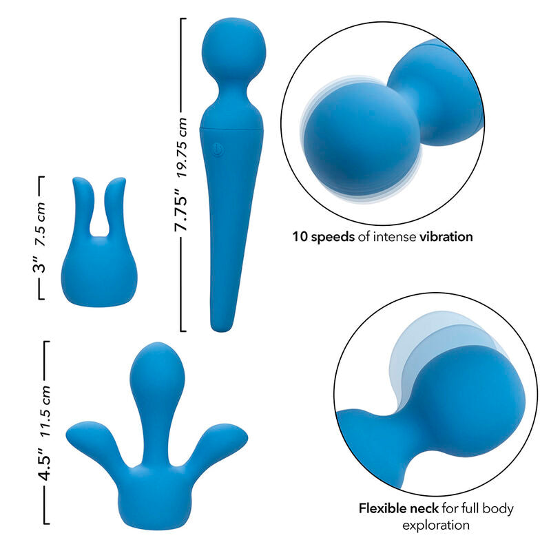 CALEXOTICS - COUTURE KIT VIBRATOR WAND 10 VIBRATIONS BLUE - Amore24