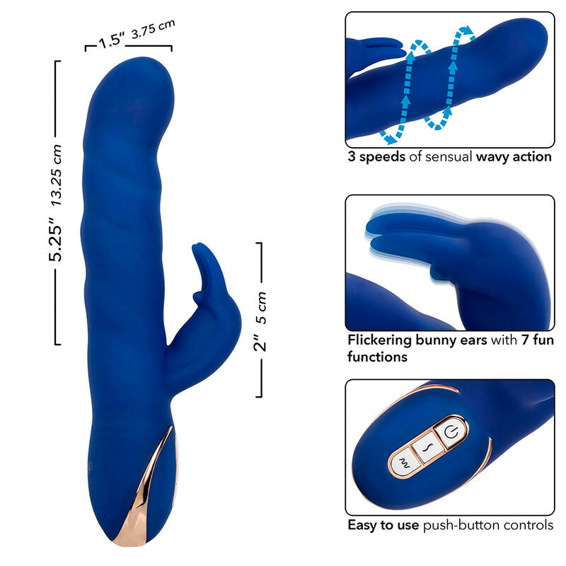 CALEXOTICS - JACK RABBIT VIBRATOR WAVE MOTION BLUE - Amore24