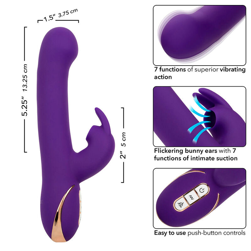 CALEXOTICS - JACK RABBIT VIBRATOR & STIMULATOR 7 VIBRATIONS AND SUCTIONS MODE BLUE - Amore24