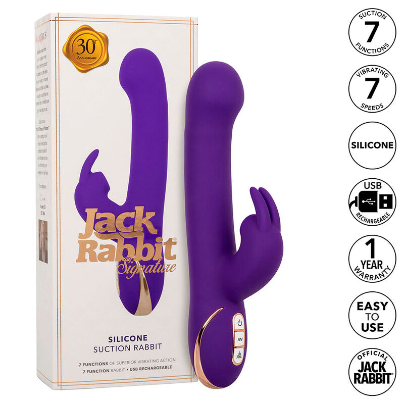 CALEXOTICS - JACK RABBIT VIBRATOR & STIMULATOR 7 VIBRATIONS AND SUCTIONS MODE BLUE - Amore24