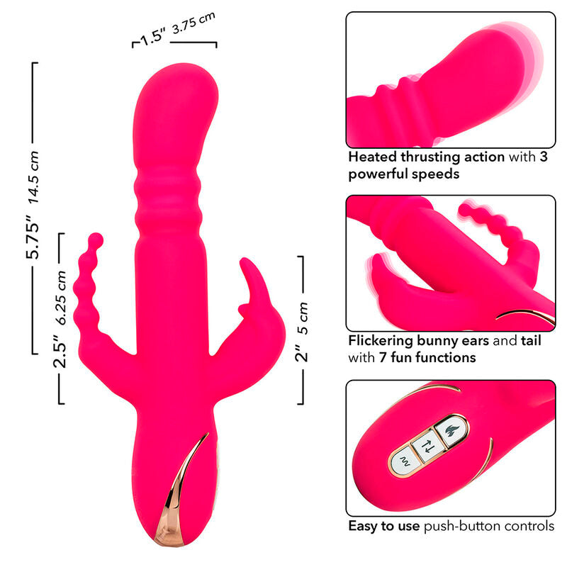 CALEXOTICS - JACK FANTASY TRIPLE HEATED VIBRATOR RABBIT PINK - Amore24