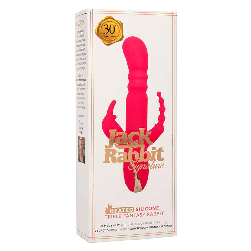 CALEXOTICS - JACK FANTASY TRIPLE HEATED VIBRATOR RABBIT PINK - Amore24