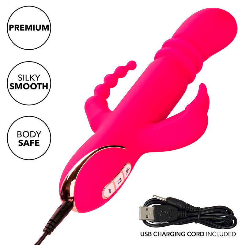 CALEXOTICS - JACK FANTASY TRIPLE HEATED VIBRATOR RABBIT PINK - Amore24