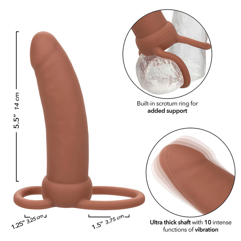 CALEXOTICS - MAXX THICK DUAL PENETRATOR 10 VIBRATIONS BROWN - Amore24