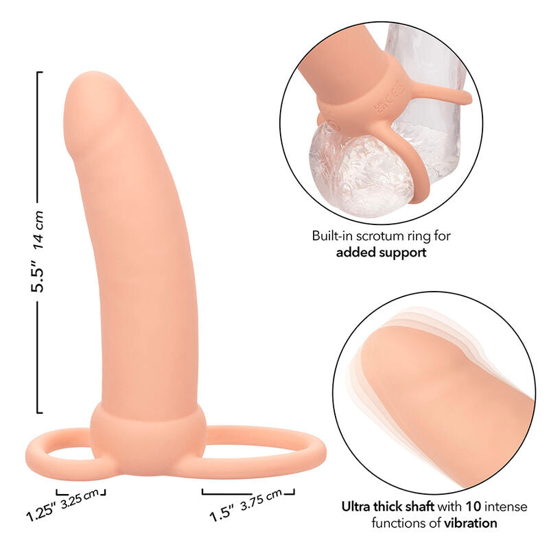 CALEXOTICS - MAXX THICK DUAL PENETRATOR 10 VIBRATIONS FLESH - Amore24