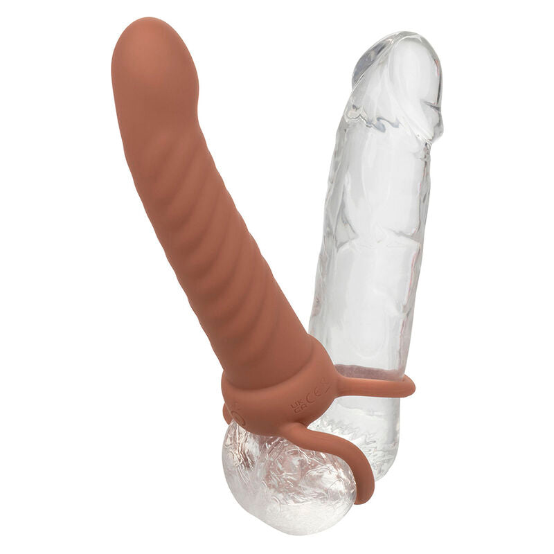 CALEXOTICS - MAXX RIBBED DUAL PENETRATOR 10 VIBRATIONS BROWN - Amore24