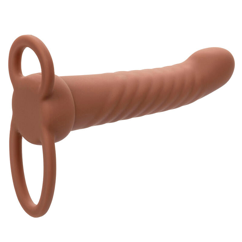 CALEXOTICS - MAXX RIBBED DUAL PENETRATOR 10 VIBRATIONS BROWN - Amore24