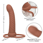 CALEXOTICS - MAXX RIBBED DUAL PENETRATOR 10 VIBRATIONS BROWN - Amore24