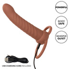 CALEXOTICS - MAXX RIBBED DUAL PENETRATOR 10 VIBRATIONS BROWN - Amore24