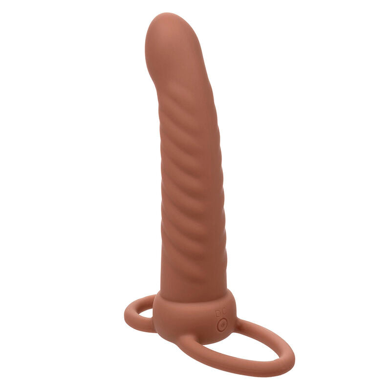CALEXOTICS - MAXX RIBBED DUAL PENETRATOR 10 VIBRATIONS BROWN - Amore24