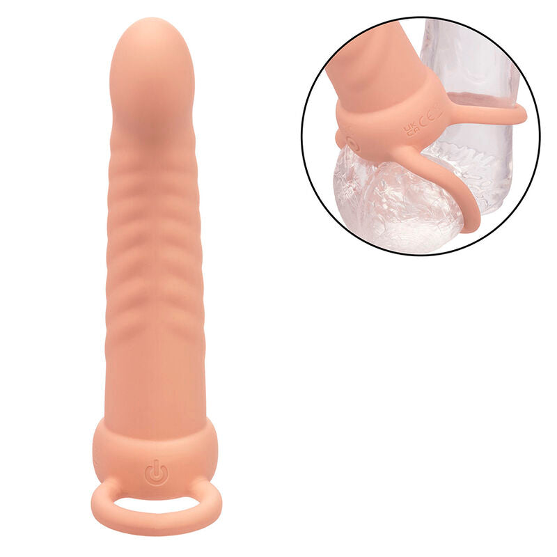 CALEXOTICS - MAXX RIBBED DUAL PENETRATOR 10 VIBRATIONS FLESH - Amore24