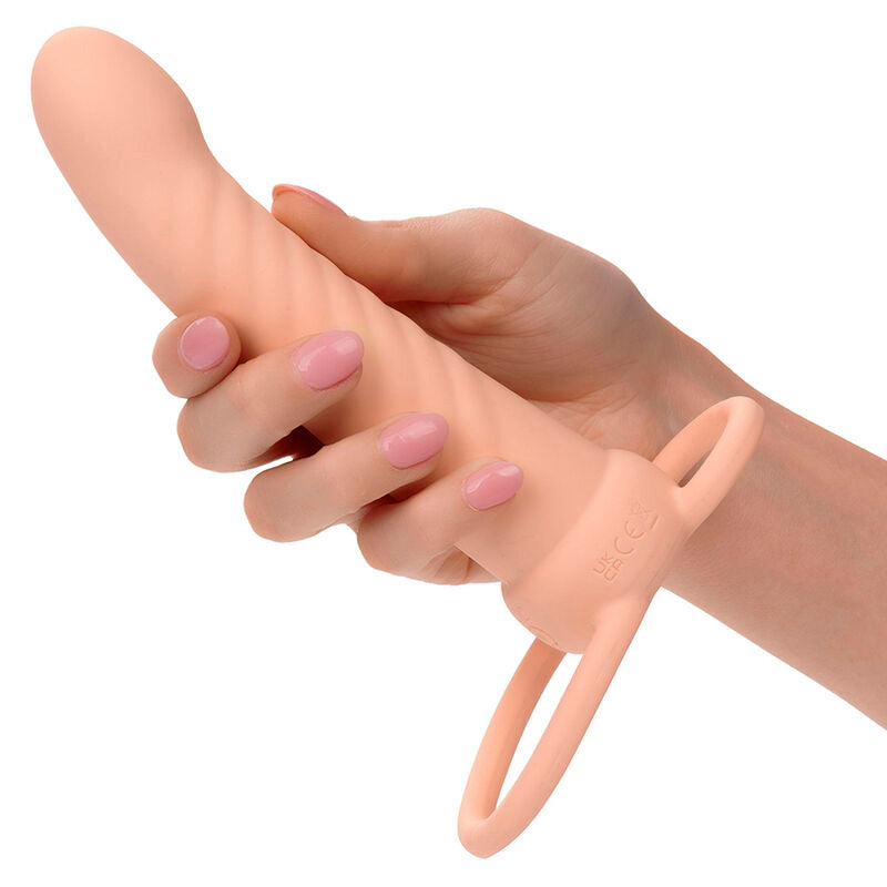 CALEXOTICS - MAXX RIBBED DUAL PENETRATOR 10 VIBRATIONS FLESH - Amore24