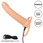 CALEXOTICS - MAXX RIBBED DUAL PENETRATOR 10 VIBRATIONS FLESH - Amore24