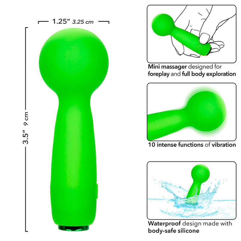 CALEXOTICS - NEON VIBES THE BUBBLY VIBE MINI MASSAGER 10 VIBRATIONS GREEN - Amore24