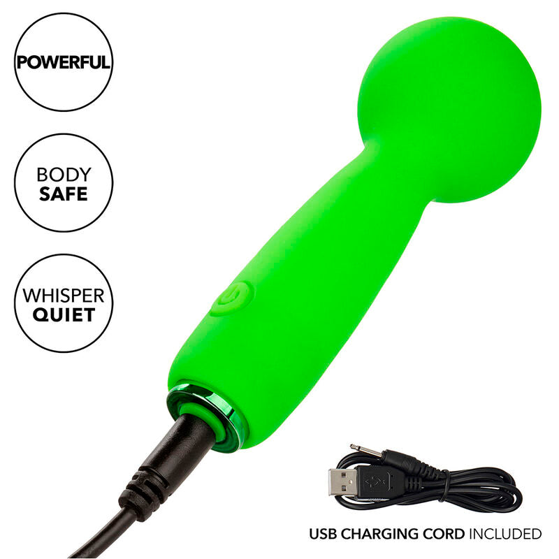 CALEXOTICS - NEON VIBES THE BUBBLY VIBE MINI MASSAGER 10 VIBRATIONS GREEN - Amore24