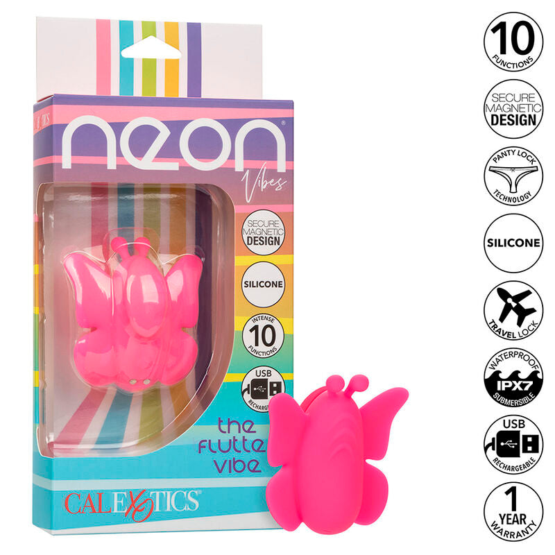 CALEXOTICS - NEON VIBES THE FLUTTER VIBE STIMULATOR 10 VIBRATIONS PINK - Amore24