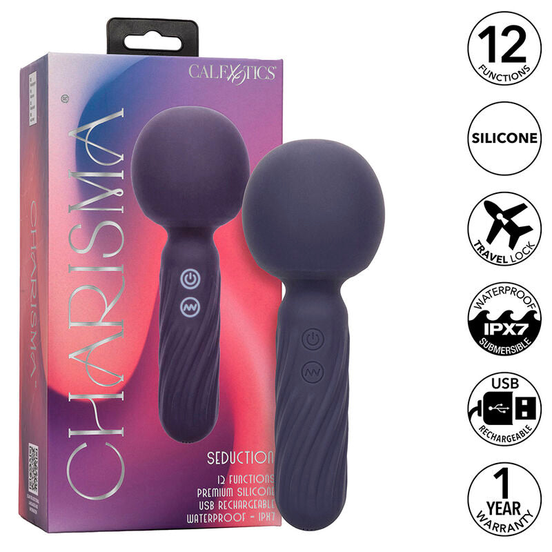 CALEXOTICS - CHARISMA SEDUCTION MASSAGER 12 FUNCTIONS 17.75 CM X 6.25 CM PURPLE - Amore24