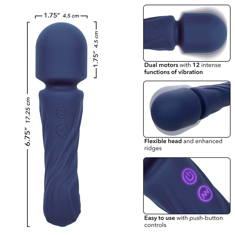 CALEXOTICS - CHARISMA ALLURE MASSAGER DUAL MOTORS 12 FUNCTIONS 17.25 CM X 4.5 CM PURPLE - Amore24