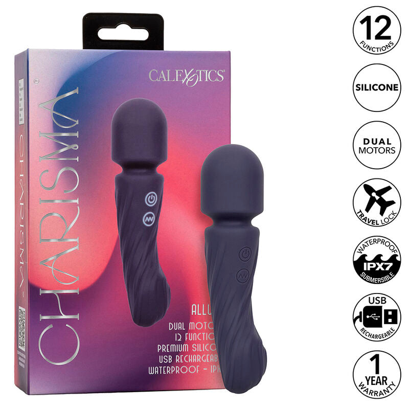 CALEXOTICS - CHARISMA ALLURE MASSAGER DUAL MOTORS 12 FUNCTIONS 17.25 CM X 4.5 CM PURPLE - Amore24