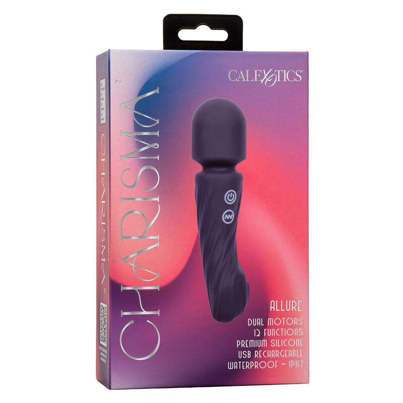 CALEXOTICS - CHARISMA ALLURE MASSAGER DUAL MOTORS 12 FUNCTIONS 17.25 CM X 4.5 CM PURPLE - Amore24