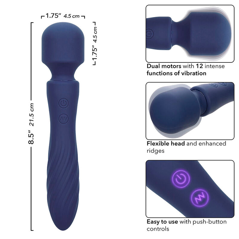 CALEXOTICS - CHARISMA MYSTIQUE MASSAGER DUAL MOTORS 12 FUNCTIONS 20,5 CM X 4.5 CM PURPLE - Amore24