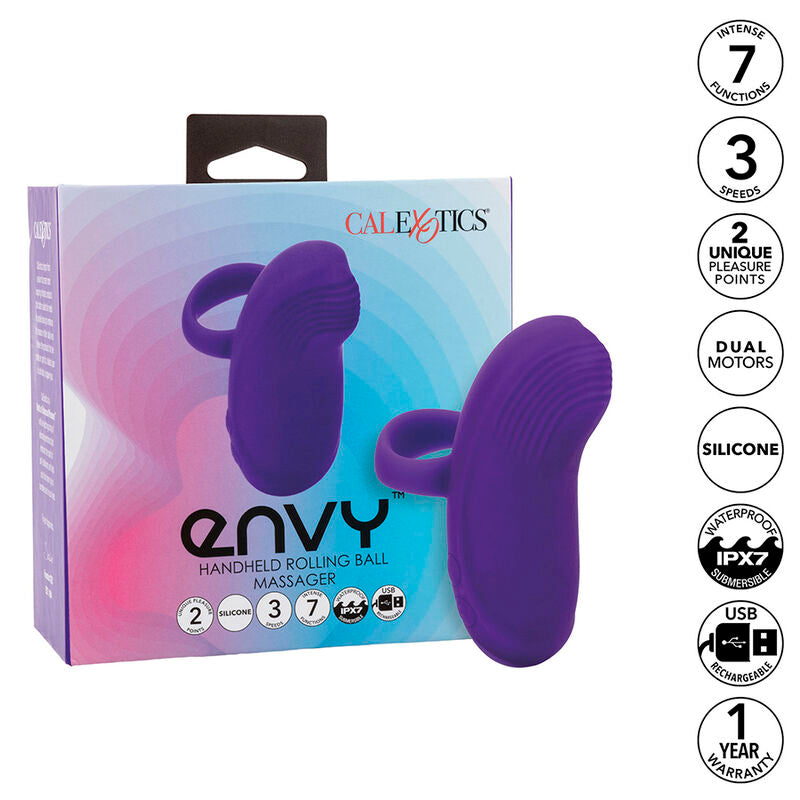 CALEXOTICS - ENVY HANDHELD ROLLING BALL MASSAGER 7 VIBRATIONS PURPLE - Amore24