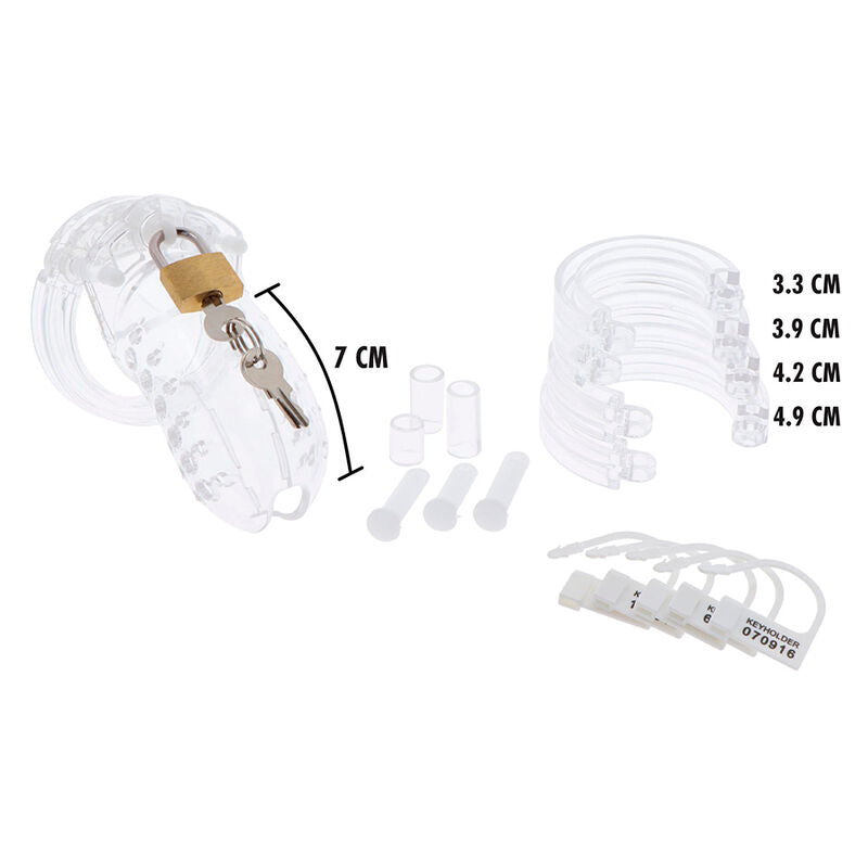 HIDDEN DESIRE - EXTREME CHASTITY COCK CAGE ACRYLIC ADJUSTABLE CLEAR - Amore24