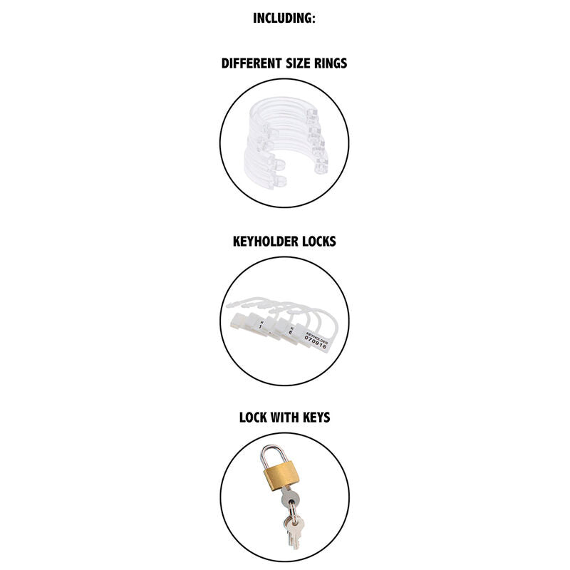 HIDDEN DESIRE - EXTREME CHASTITY COCK CAGE ACRYLIC ADJUSTABLE CLEAR - Amore24