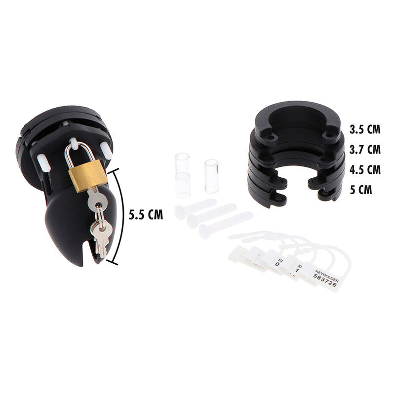 HIDDEN DESIRE - EXTREME CHASTITY COCK CAGE SILICONE SIZE S BLACK - Amore24