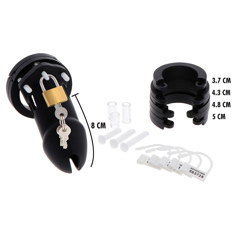 HIDDEN DESIRE - EXTREME CHASTITY COCK CAGE SILICONE SIZE L BLACK - Amore24