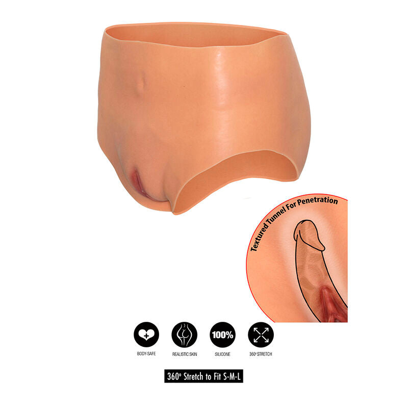 HIDDEN DESIRE - ALTER EGO OPEN VAGINA BRIEF HIGH WAIST FLESH - Amore24