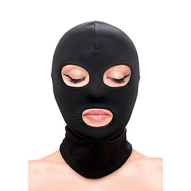 NS NOVELTIES - FETISH & FASHION EYES AND MOUTH HOOD NYLON BLACK - Amore24