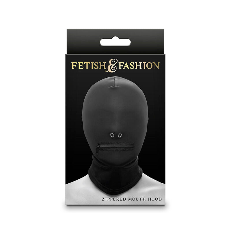 NS NOVELTIES - FETISH & FASHION CLOSED ZIPPERED MOUTH HOOD NYLON BLACK - Amore24