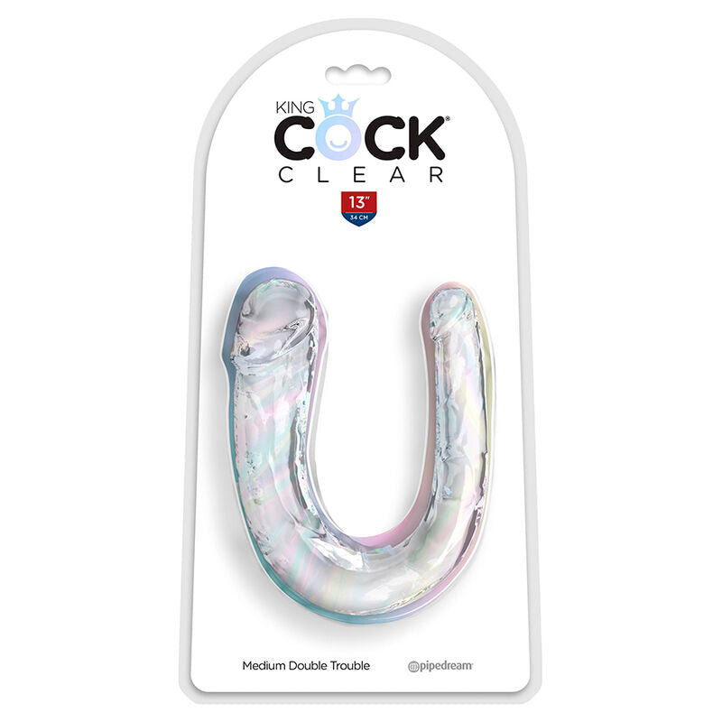 KING COCK - DOUBLE TROUBLE DOUBLE DILDO 33 CM CLEAR - Amore24