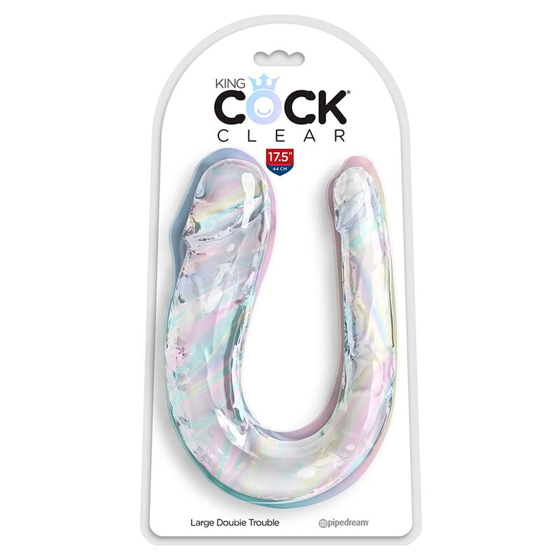 KING COCK - DOUBLE TROUBLE DOUBLE DILDO 44 CM CLEAR - Amore24