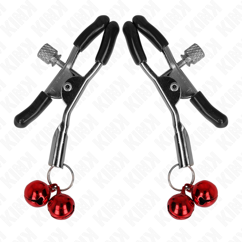 KINK - DOUBLE BELL NIPPLE CLAMP RED 6 CM - Amore24