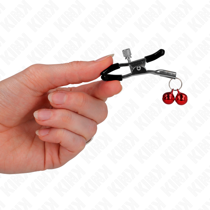 KINK - DOUBLE BELL NIPPLE CLAMP RED 6 CM - Amore24