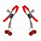 KINK - RED DOUBLE BELL NIPPLE CLAMP RED 6 CM - Amore24