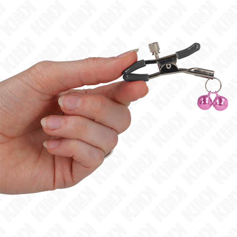 KINK - DOUBLE BELL NIPPLE CLAMP PINK 6 CM - Amore24