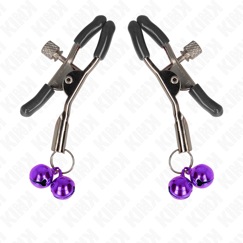 KINK - DOUBLE BELL NIPPLE CLAMP PURPLE 6 CM - Amore24