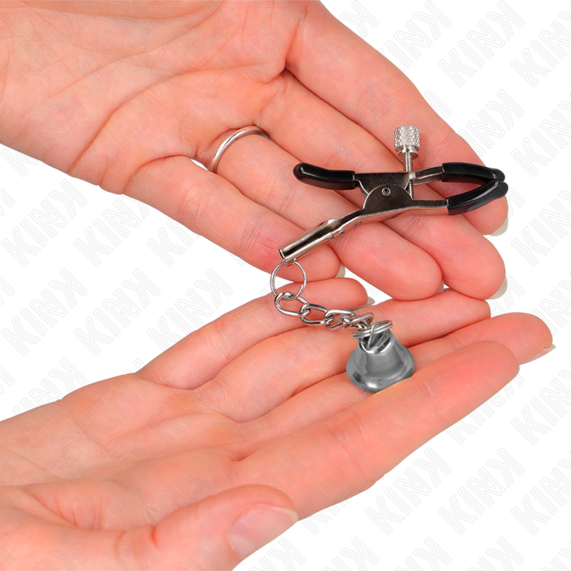 KINK - SILVER BELL PENDANT NIPPLE CLAMPS 6 CM - Amore24