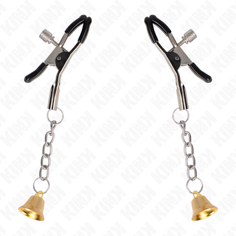 KINK - GOLD BELL PENDANT NIPPLE CLAMPS 6 CM - Amore24